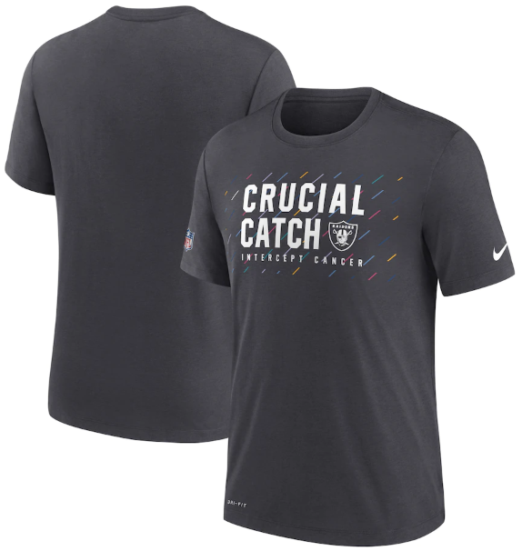 Men's Las Vegas Raiders Charcoal 2021 Crucial Catch Performance T-Shirt
